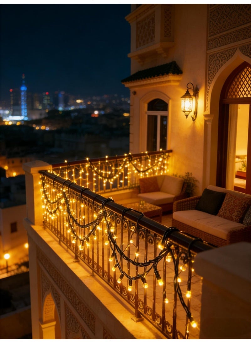 Topyich 49ft 150 LEDRamadan Lights,  Warm White Ramadan Curtain String Lights, 8 Modes Lighting Ramadan Decorations for Indoor Outdoor - Image 1